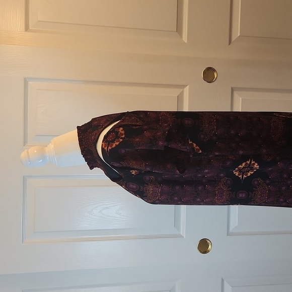 Signature Collection Boho Marrakesh Print Mock Neck Cold Shoulder Dress Size S - Picture 6 of 15